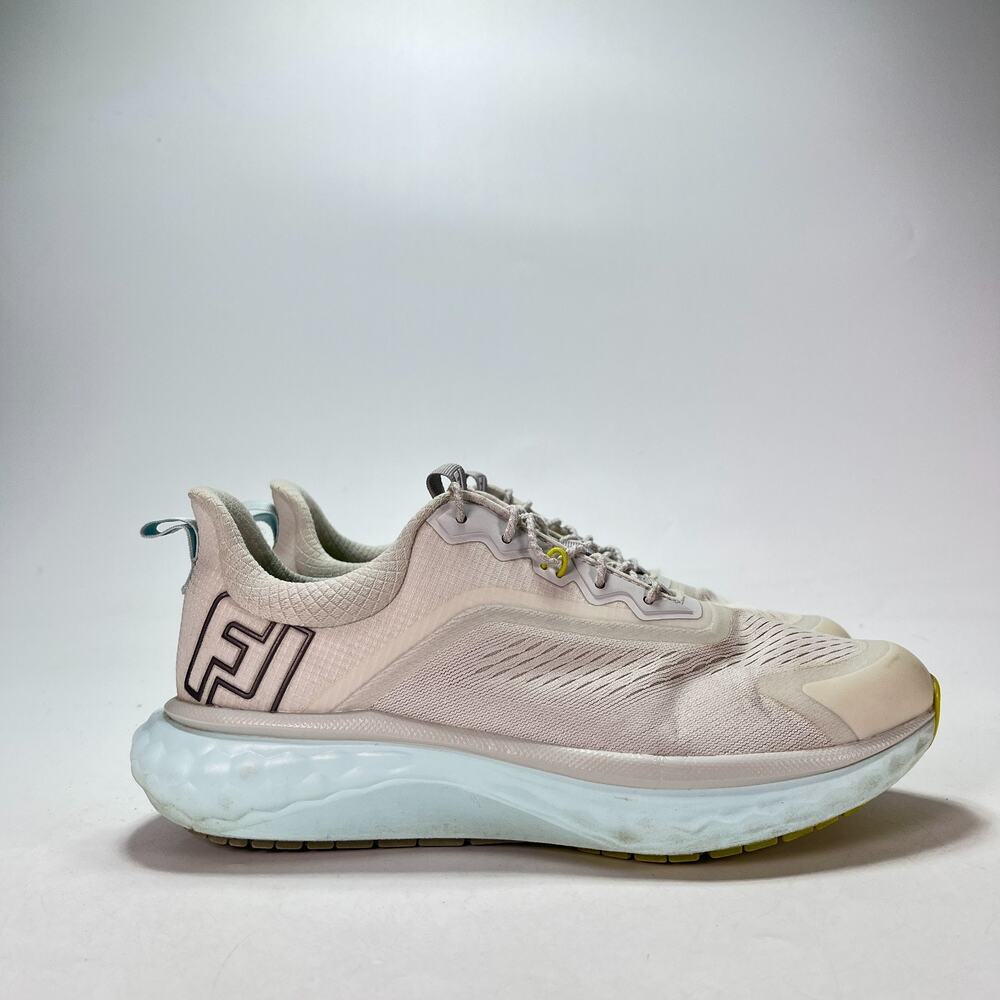 FootJoy FJ Quantum Cream Blue Spikeless Golf Shoes 97817 Women's Size 8.5M